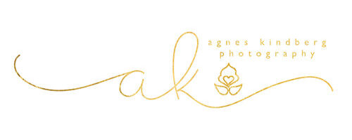 Golden floral logo for agnes kindberg photography.