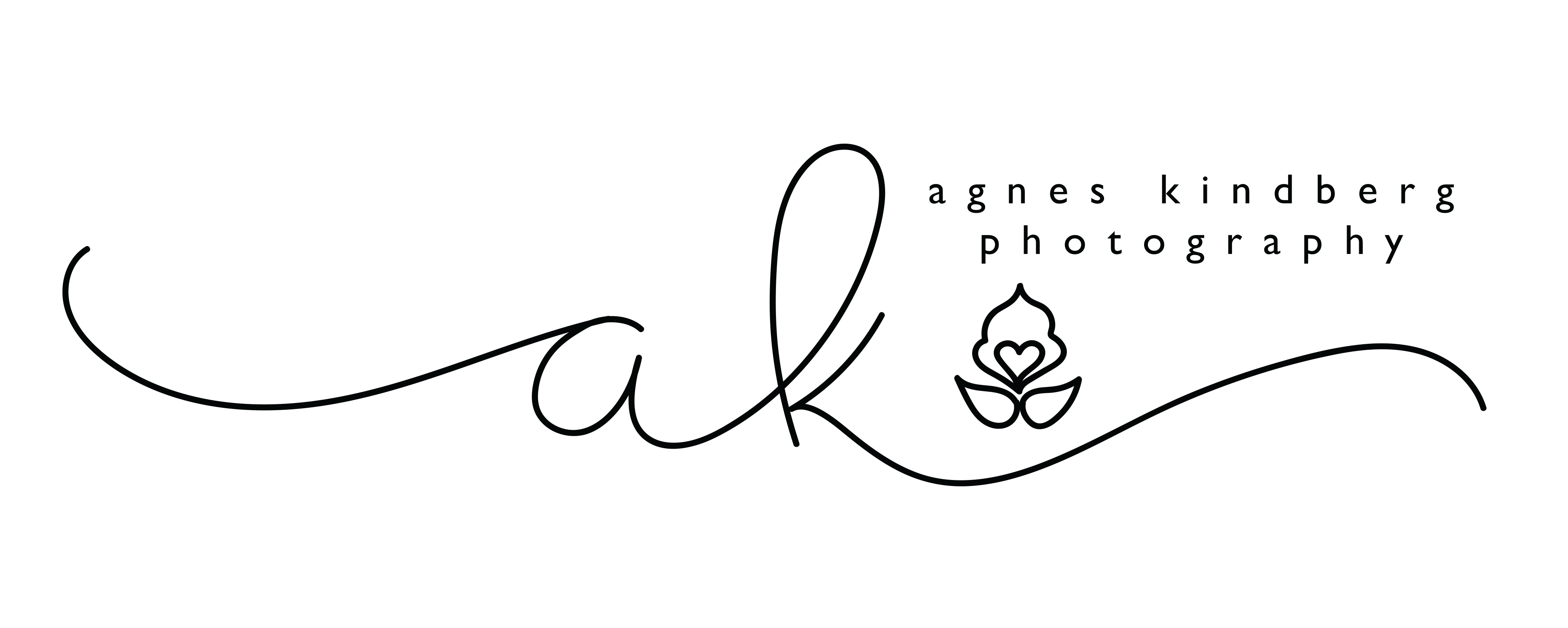 Agnes Kindberg photography logo with lotus flower icon.