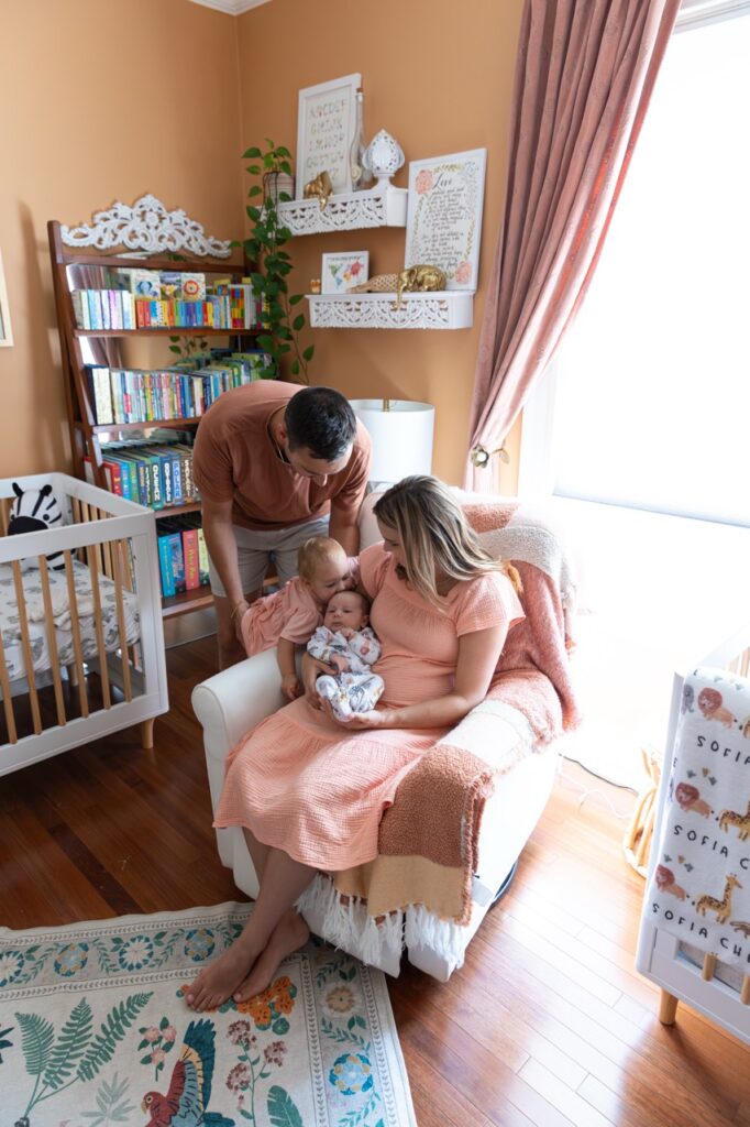 in home family newborn photo session in Oakley