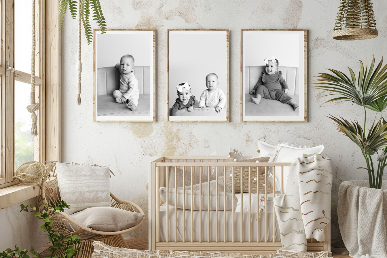 nursery room with 3 images on wall