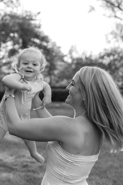 Mom playing with toddler boy at Ault Park
