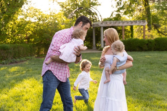 Family playing in spring Cincinnati family photo session"